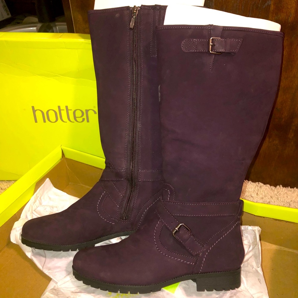 Hotter Women’s Plum Belle Tall Boot. Size US 7 M